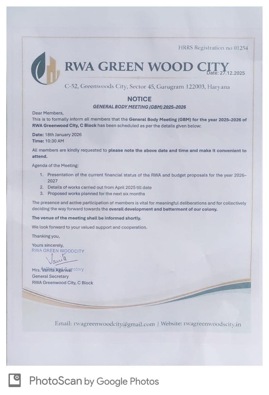 GENERAL BODY MEETING (GBM) 2025–2026